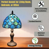 8" SHADE BLUE TIFFANY LAMP