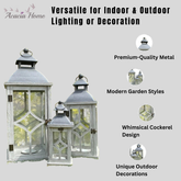 66/50/34CM SET 3 WOODEN LANTERNS