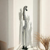 2M HAND CARVED WOODEN ZEBRA
