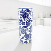 18" ROUND BLUE & WHITE UMBRELLA STAND