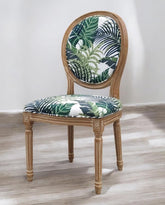 97CM PALM LEAF FABRIC LOUIS CHAIR