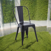 85CM BLACK METAL DINING CHAIR