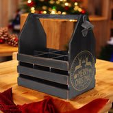 BLACK 6 BOTTLE HOLDER WITH METAL OPENER