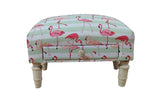 FLAMINGO FABRIC FOOTSTOOL WITH DRAWER