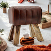 48CM LEATHER FOOTSTOOL