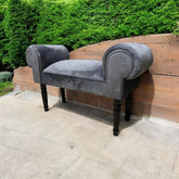 GREY VELVET WINDOW SEAT