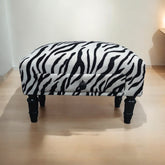 ZEBRA FABRIC FOOTSTOOL WITH DRAWER