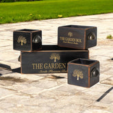 SET 4 BLACK WOODEN CRATES