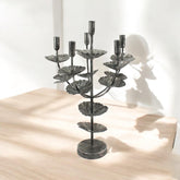 57CM SILVER METAL CANDLE HOLDER