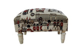 LONDON FABRIC FOOTSTOOL WITH DRAWER