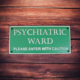 27CM CAST IRON PSYCHIATRIC WARDWALL PLAQUE