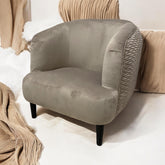 77CM GREY VELVET ARM CHAIR
