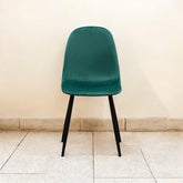 GREEN FABRIC CHAIR BLACK METAL LEGS