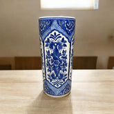 18" BLUE WHITE UMBRELLA STAND