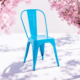 85CM BLUE METAL DINING CHAIR