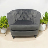 86CM LEAD COLOUR VELVET ARMCHAIR