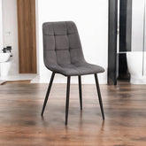 GREY FABRIC CHAIR BLACK METAL LEGS
