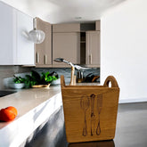 18CM WOODEN CUTLERY BOX 4 COMPARTMENTS