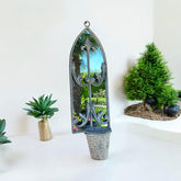 64cm RUSTY WALL MIRROR WITH SINGLE PLANTER