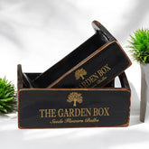 SET 2 BLACK WOODEN CRATES