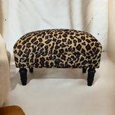 LEOPARD FABRIC FOOTSTOOL WITH DRAWER