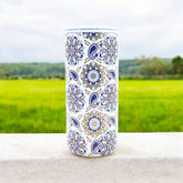 18" BLUE AND WHITE UMBRELLA STAND