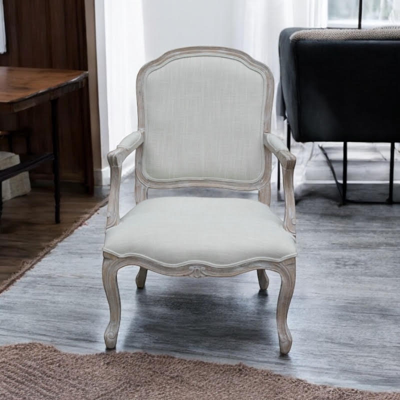 95CM LINEN FABRIC LOUIS CHAIR