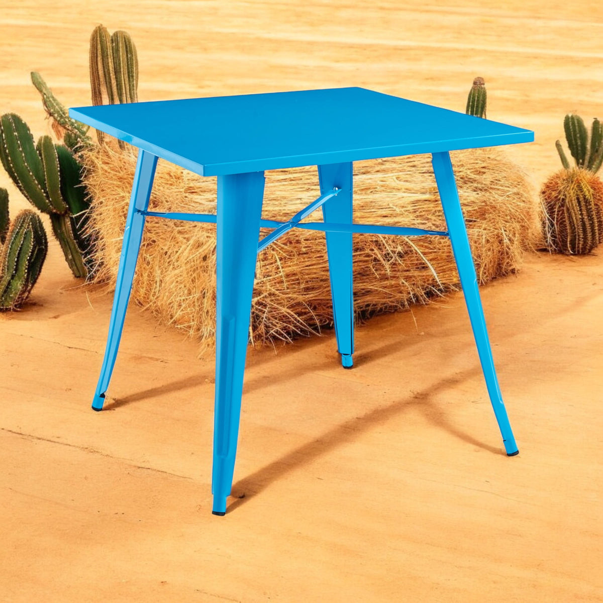 80X80X76CM BLUE METALTABLE