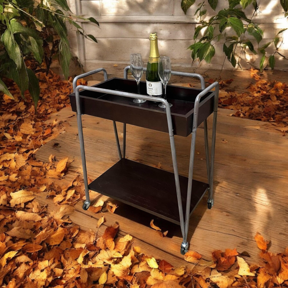 75CM METAL DRINKS TROLLEY