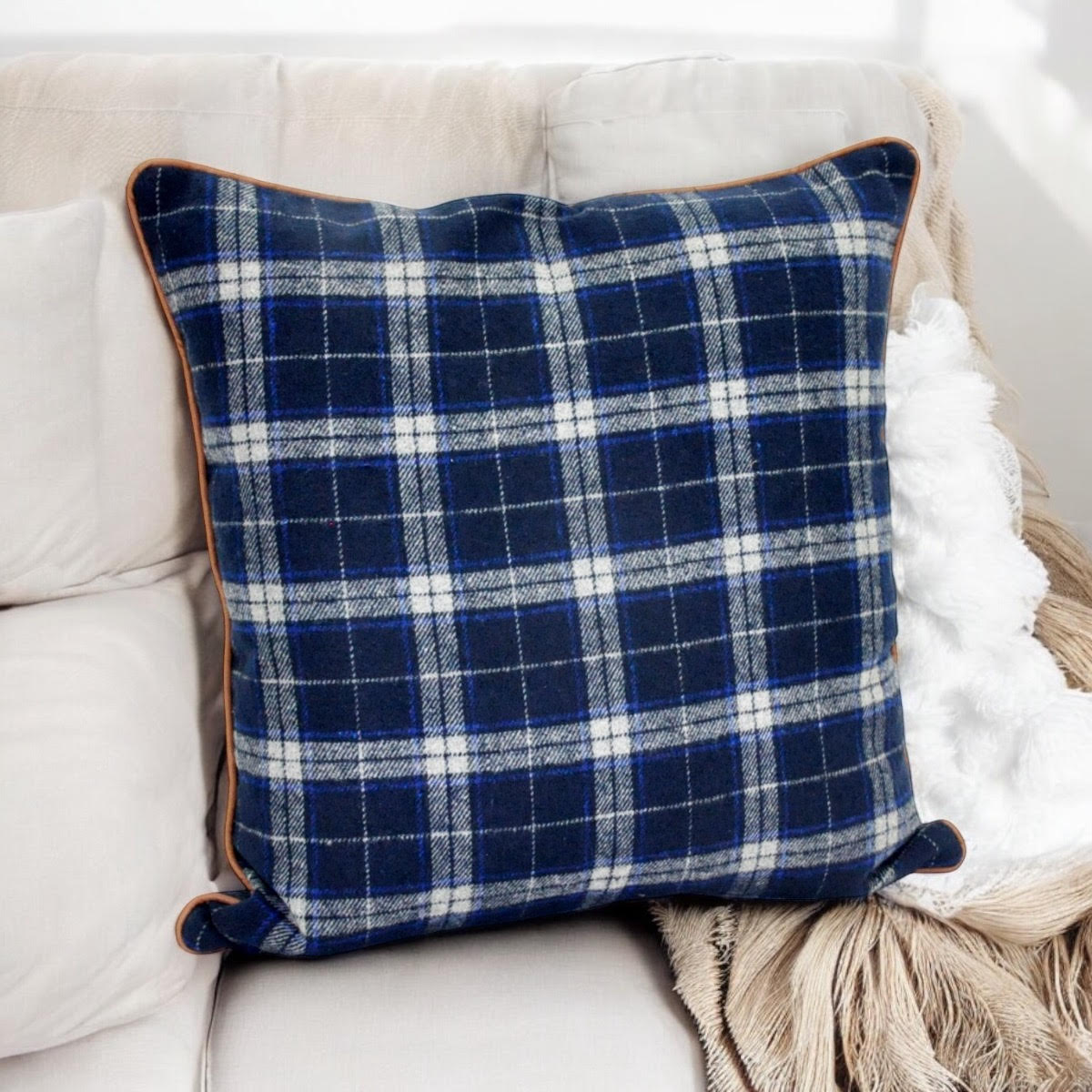 45 X 45CM BLUE CUSHION - COVER ONLY
