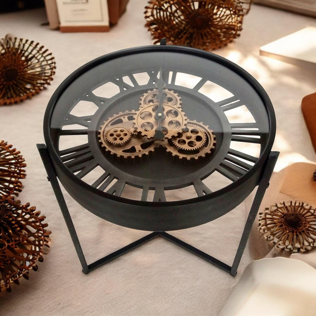 49CM GEAR CLOCK TABLE 49*49*55cm
