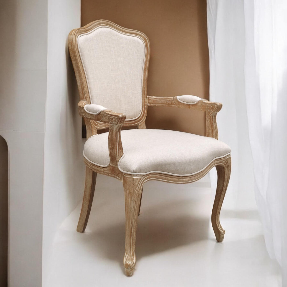 98CM LINEN FABRIC LOUIS CHAIR