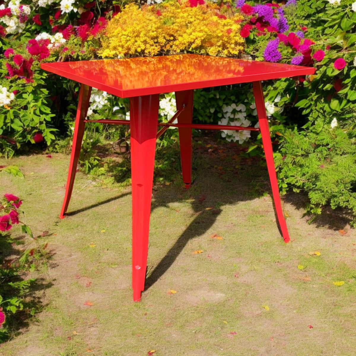 80X80X76CM RED METALTABLE