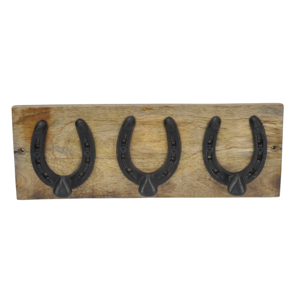 36CM ALUMINIUM/WOOD HORSE SHOE WALL HOOK