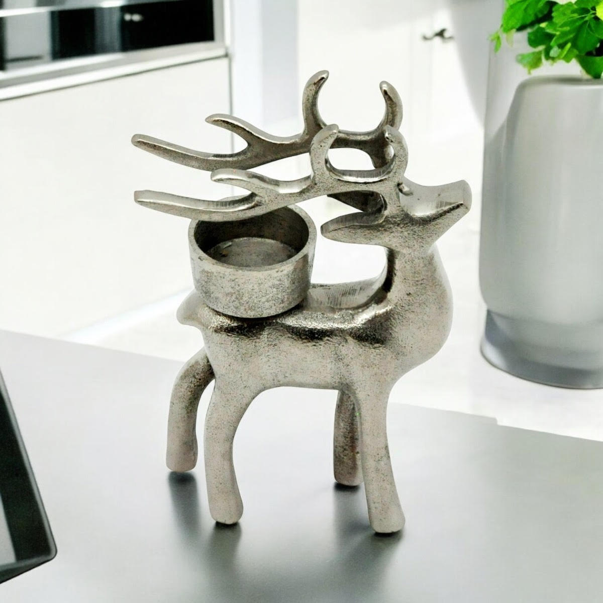12.5CM REINDEER CANDLE HOLDER