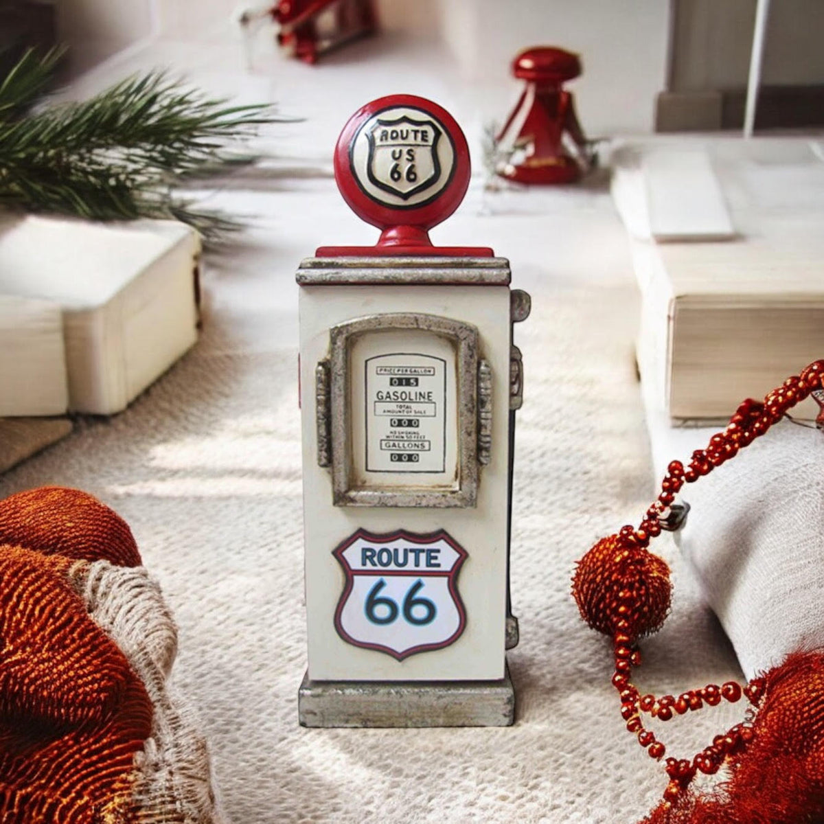 48CM RED & WHITE WOODEN KEY BOX