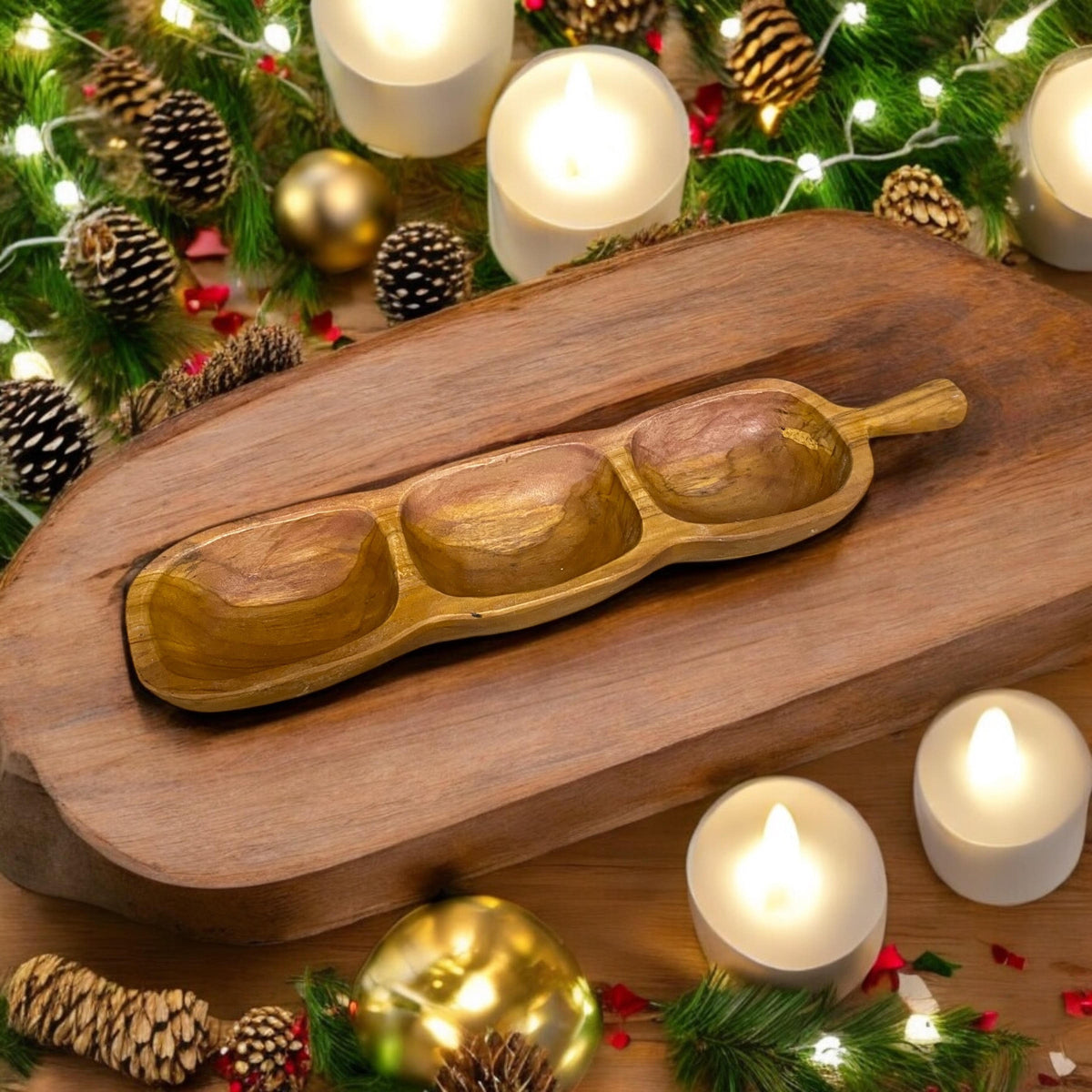 50CM TEAK SERVING BOWL