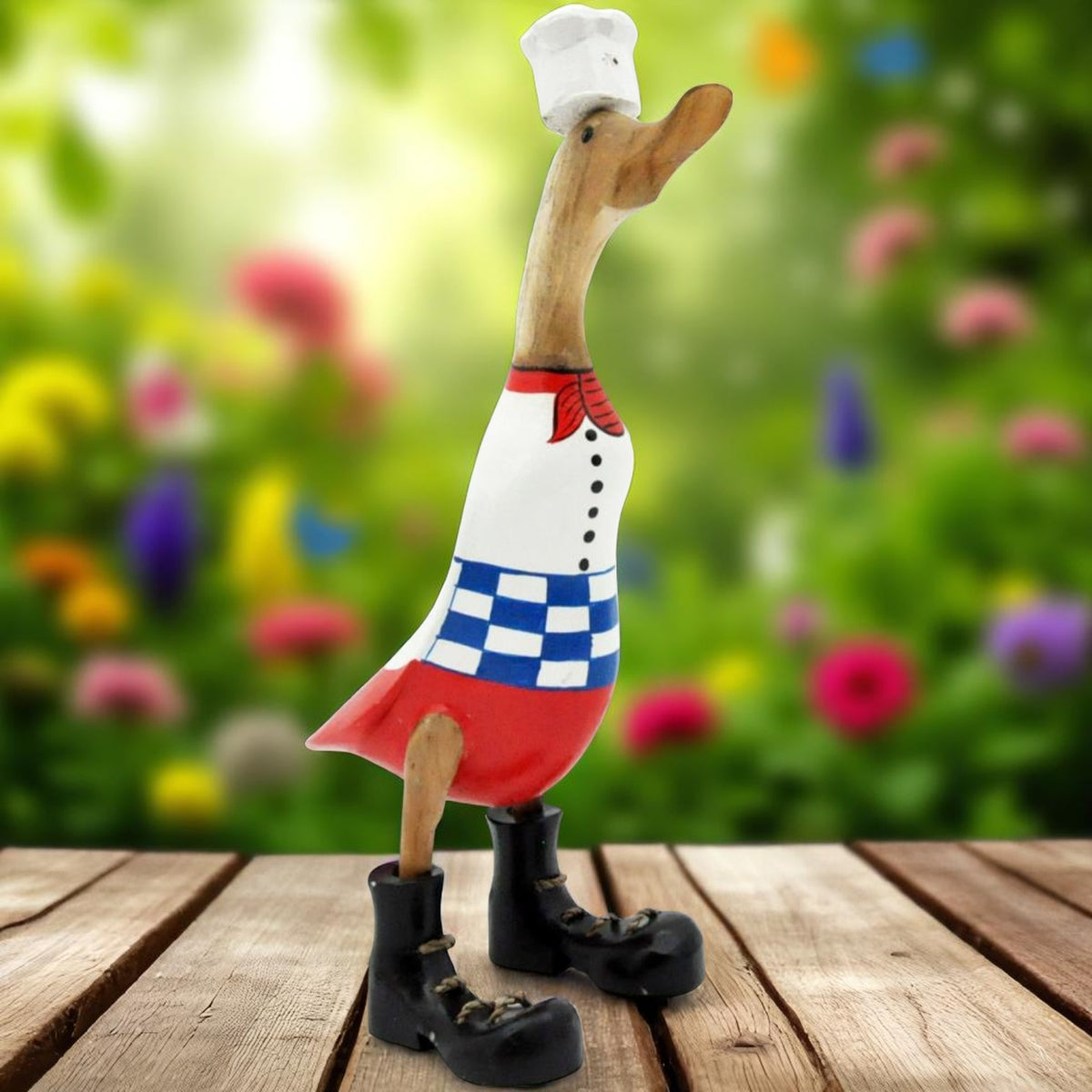 45cm CARVED WOODEN CHEF OUTFIT DUCK