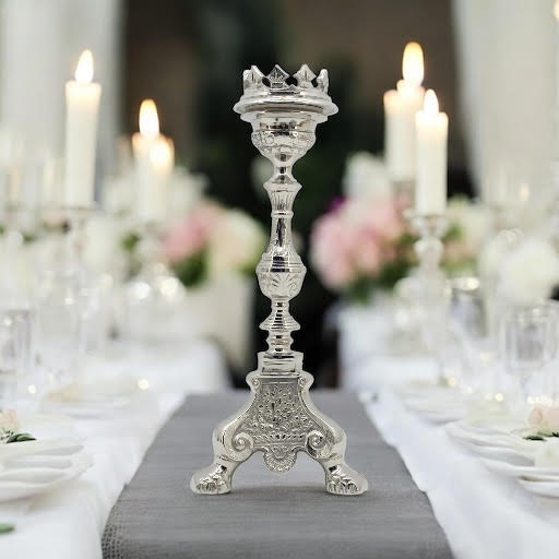 45CM ALUMINIUM GOTHIC CANDLE HOLDER