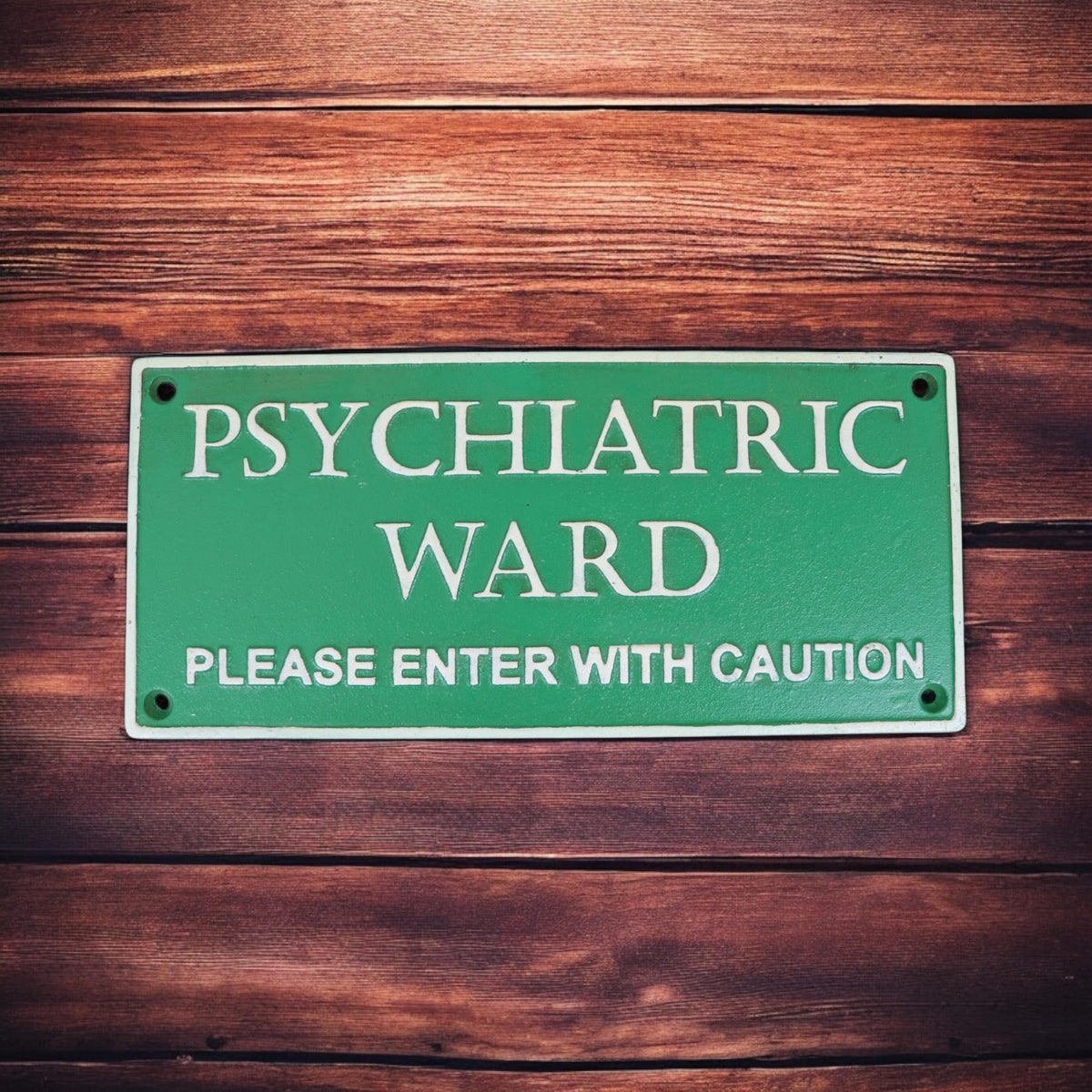 27CM CAST IRON PSYCHIATRIC WARDWALL PLAQUE