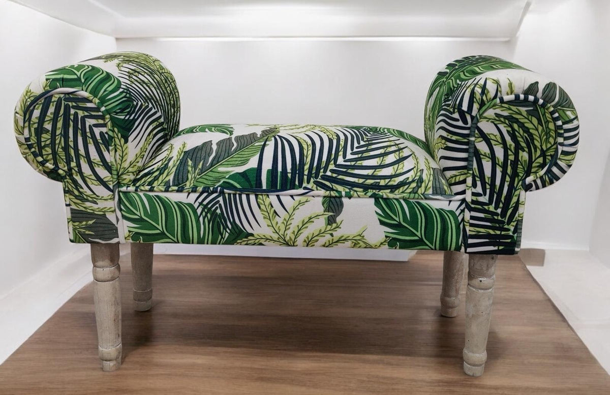 PALM LEAF FABRIC WINDOW SEAT