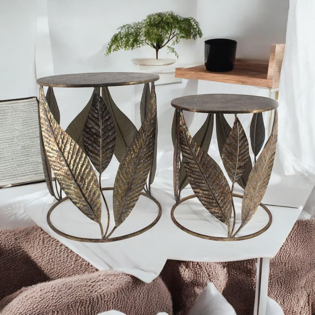 61/50CM SET 2 METAL TABLES