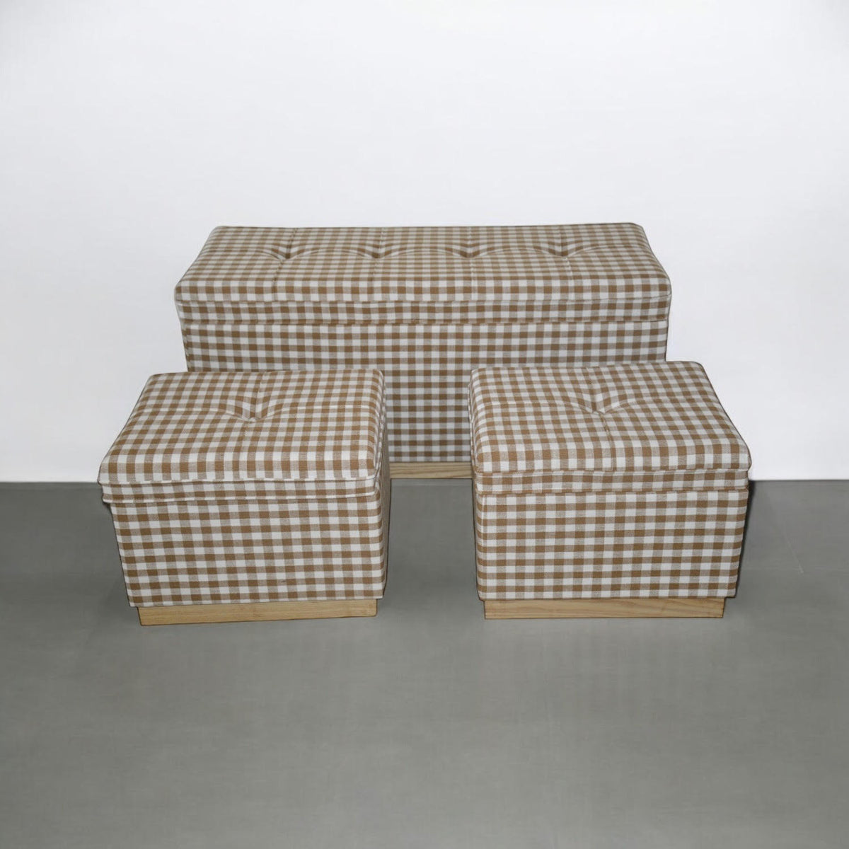 100/46/46CM SET 3 WOODEN STOOLS